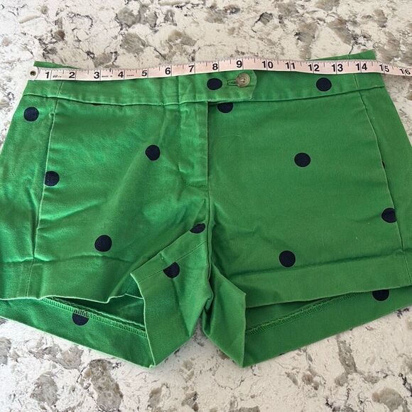 J Crew City Fit Green & Blue Polka Dot shorts Sz 0 stretch - Picture 4 of 6